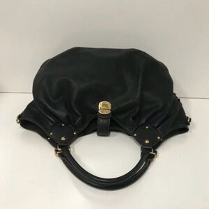 Louis Vuitton Black Mahina leather hobo bag large